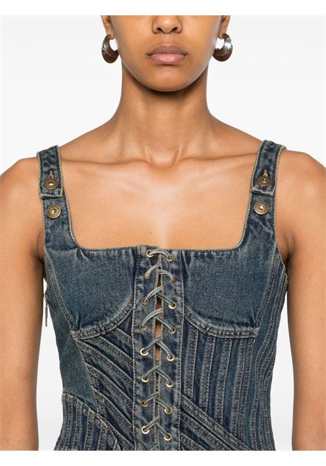 Blue deconstructed corset top Feng chen wang - women FENG CHEN WANG | FWF18VS06BL